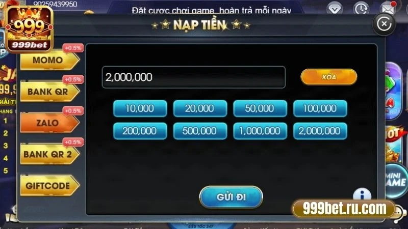 Nạp Tiền 999BET Nhanh Chóng Qua Các Hình Thức Hỗ Trợ 2 Lưu ý khi giao dịch tại cổng game 999BET
